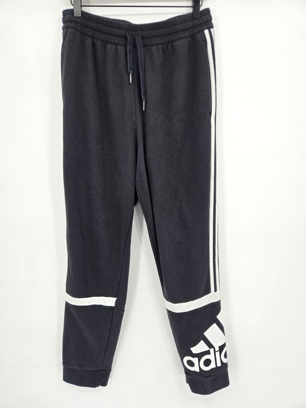 Adidas Mens Essentials Colorblock Pants Black White Sweatpants Athleisure Size L